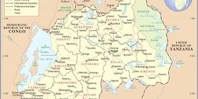 Peta - peta Rwanda negara-negara sekitarnya